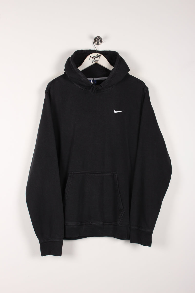 Black nike hoodie with black swoosh sale