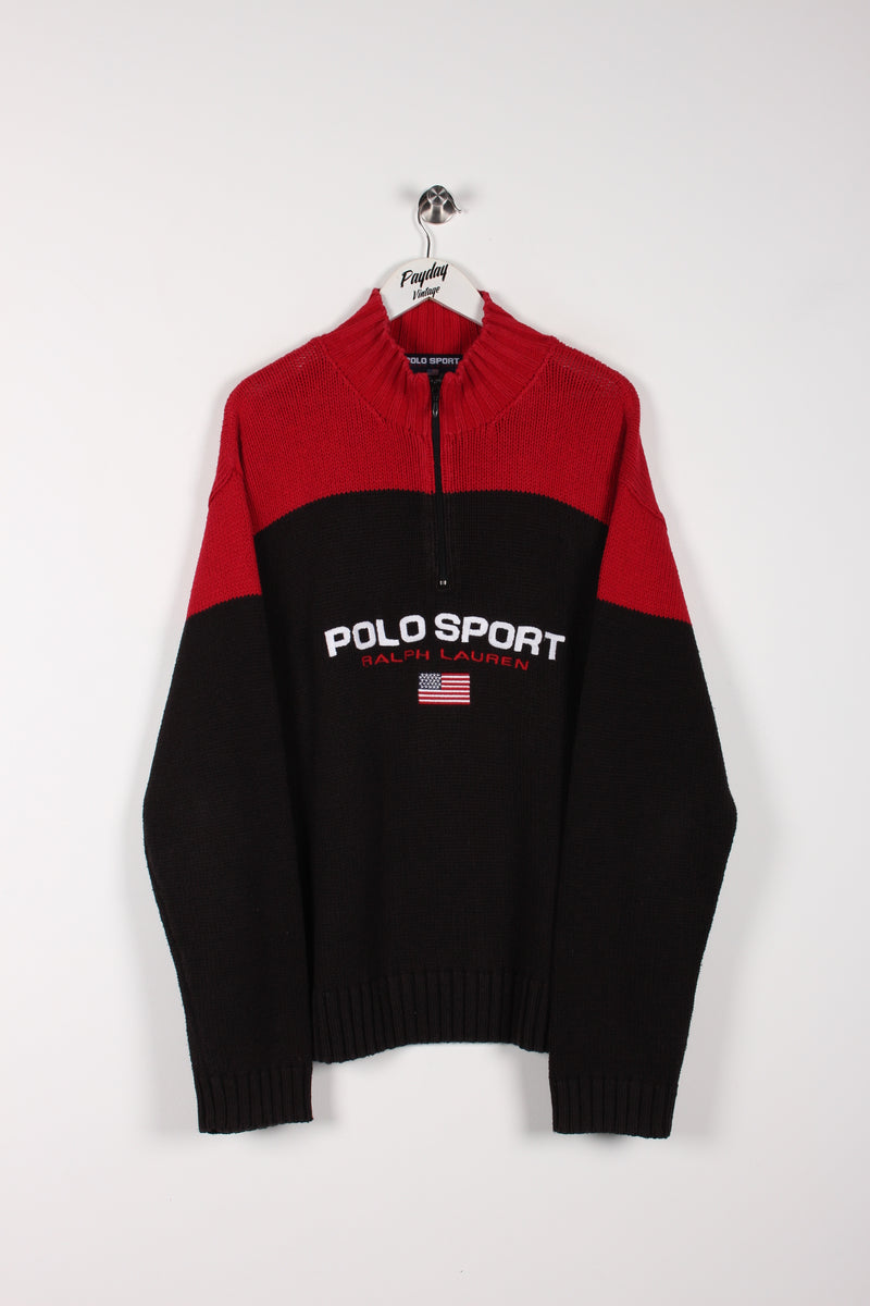トップス 90s Polo Sport hailzip sweat Vintage polo sport quarter zip top
