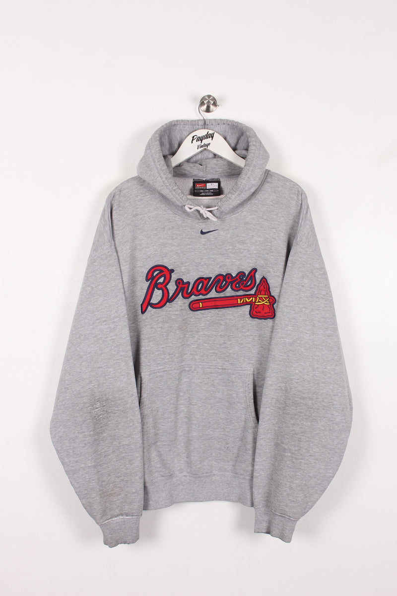 90's Nike MLB Atlanta Braves Hoodie Grey XXL – Payday Vintage