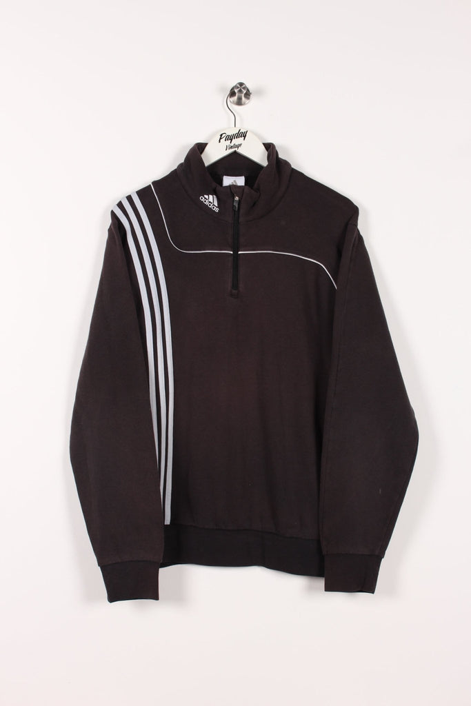 00's Adidas 1/4 Zip Sweatshirt Black Large - Payday Vintage