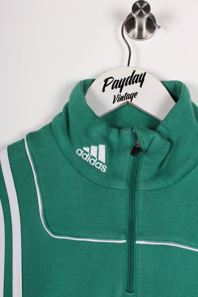 00's Adidas 1/4 Zip Sweatshirt Green Medium - Payday Vintage