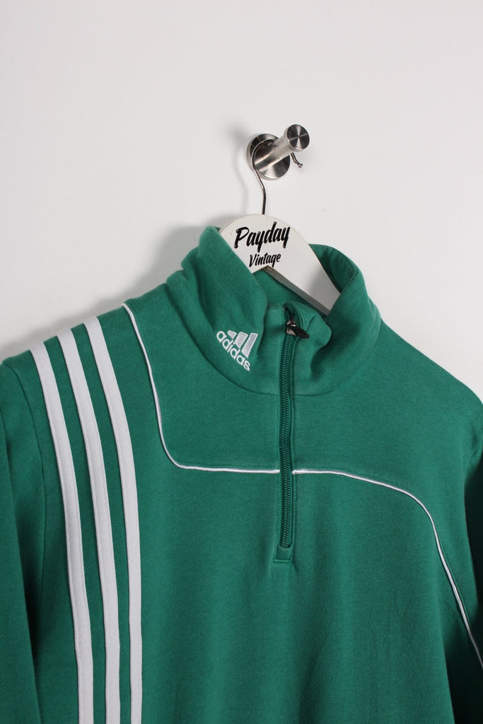 00's Adidas 1/4 Zip Sweatshirt Green Medium - Payday Vintage