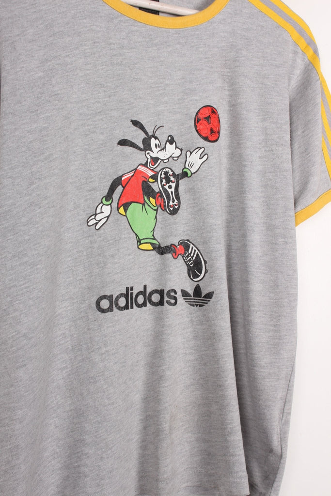 00's Adidas Goofy Womens T-Shirt Grey Medium - Payday Vintage