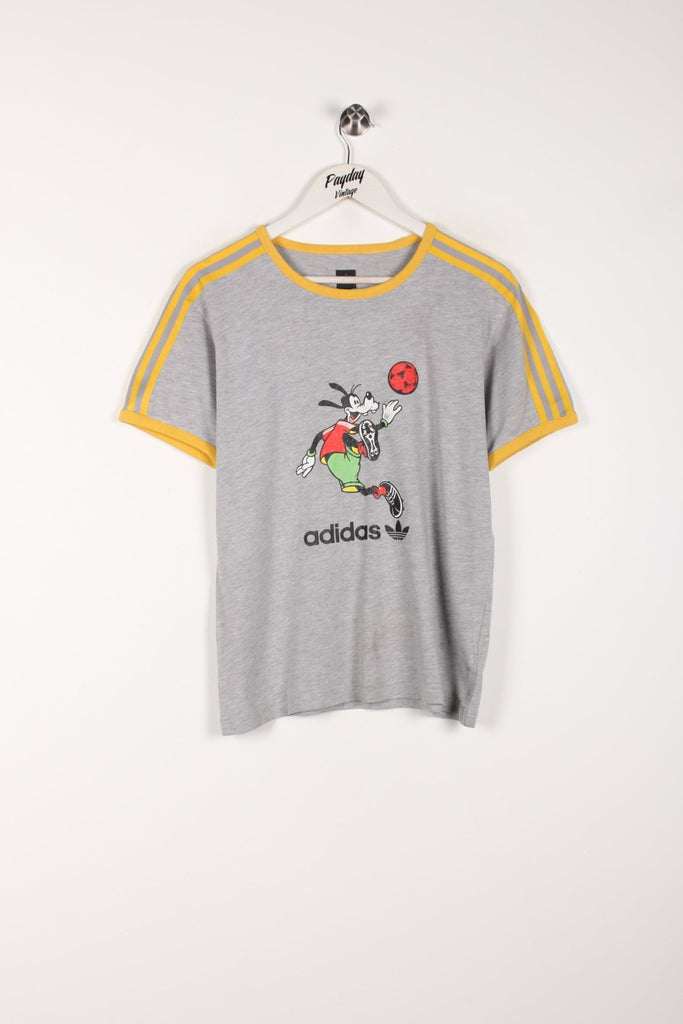 00's Adidas Goofy Womens T-Shirt Grey Medium - Payday Vintage