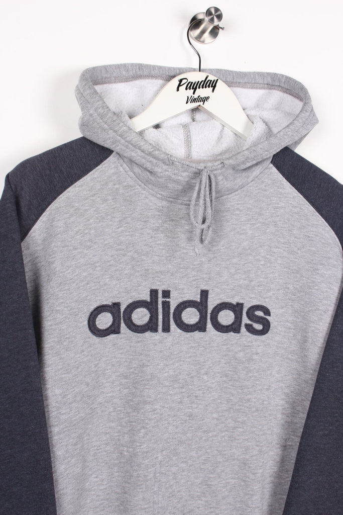 00's Adidas Hoodie Grey/Navy Medium - Payday Vintage