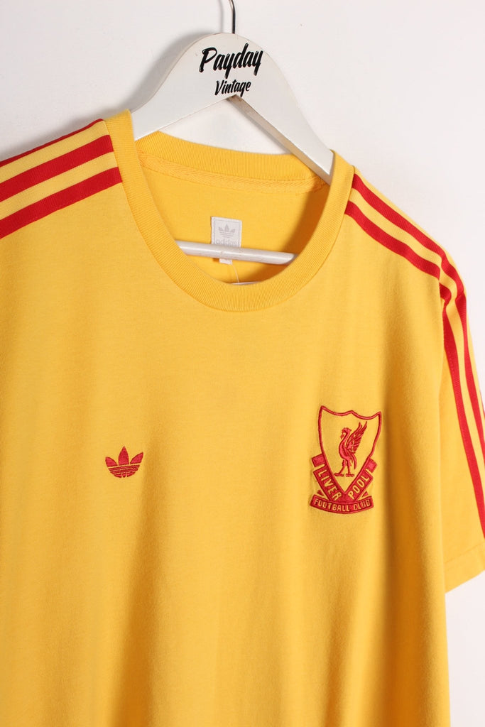 00's Adidas Liverpool Shirt Yellow Medium - Payday Vintage