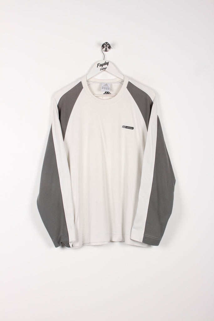 00's Adidas Long Sleeved T-Shirt Grey Medium - Payday Vintage