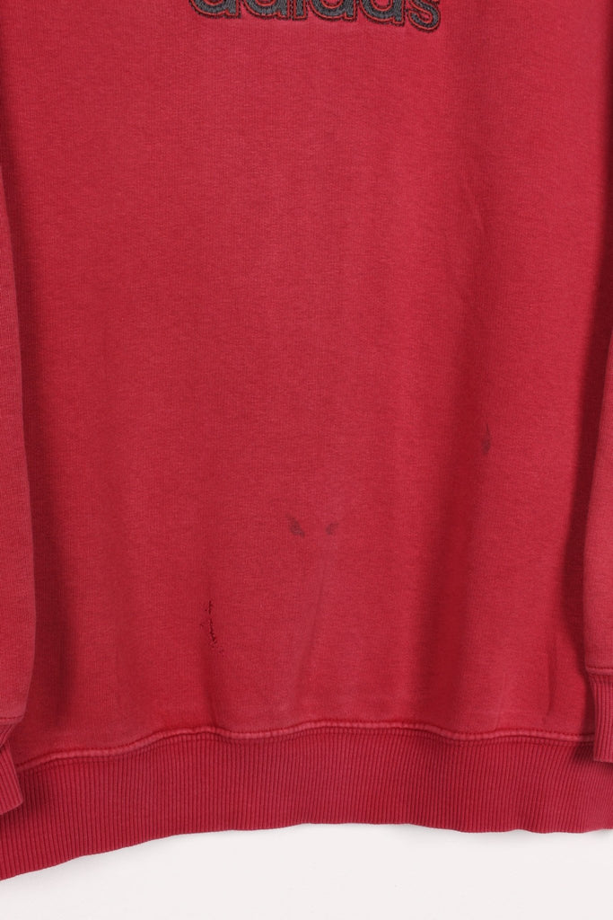 00's Adidas Sweatshirt Burgundy Large - Payday Vintage