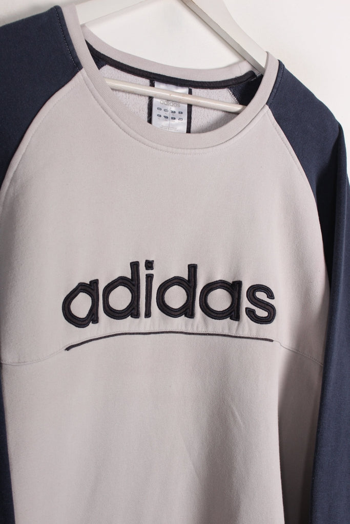 00's Adidas Sweatshirt Grey/Navy XL - Payday Vintage