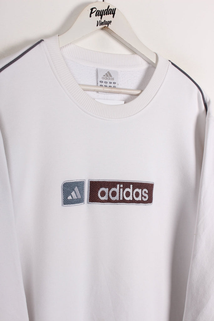 00's Adidas Sweatshirt White Large - Payday Vintage