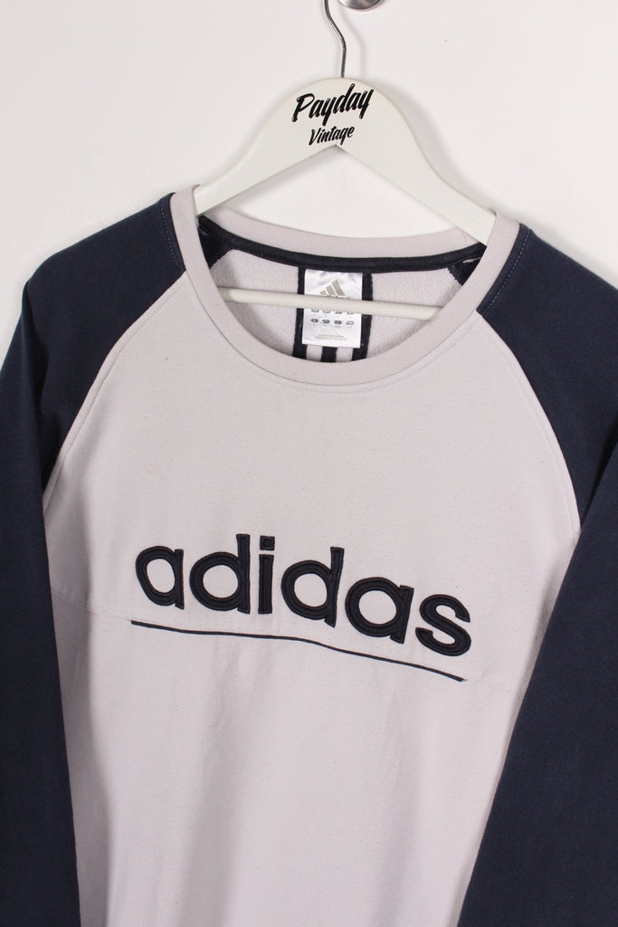 00's Adidas Sweatshirt White/Navy Large - Payday Vintage