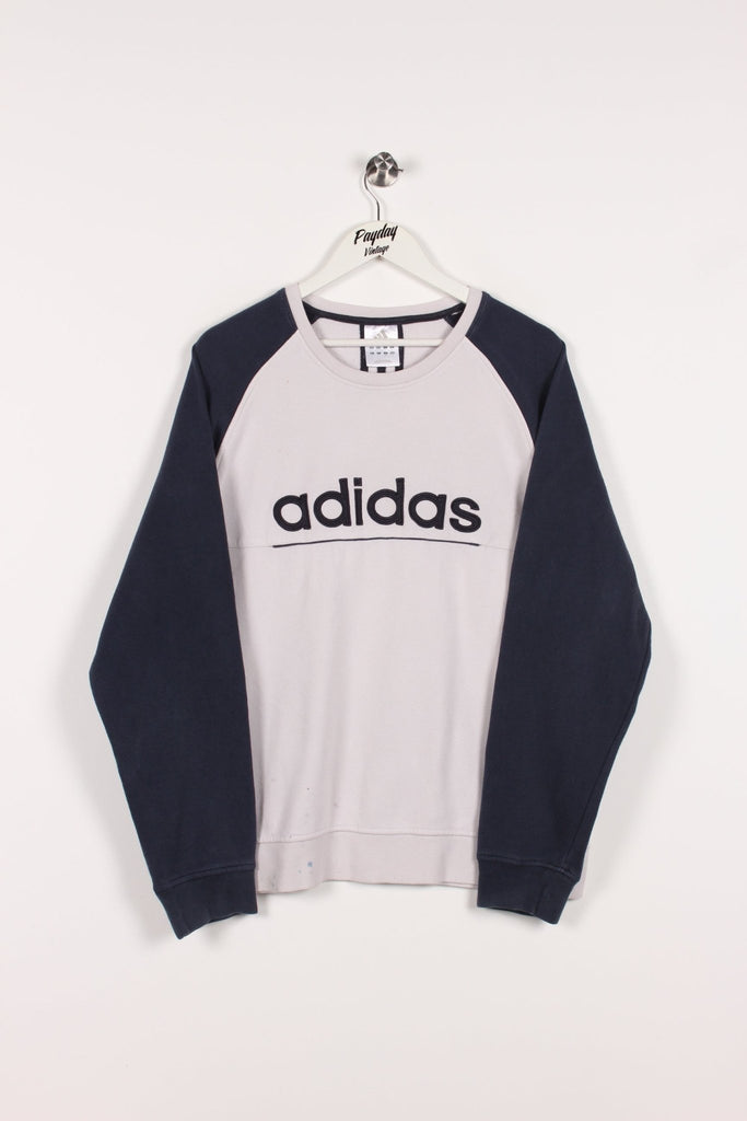 00's Adidas Sweatshirt White/Navy Large - Payday Vintage