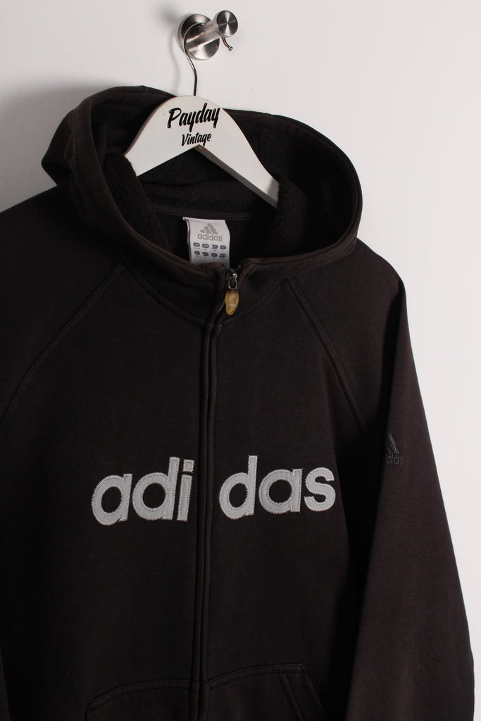 00's Adidas Zip Hoodie Black Medium - Payday Vintage