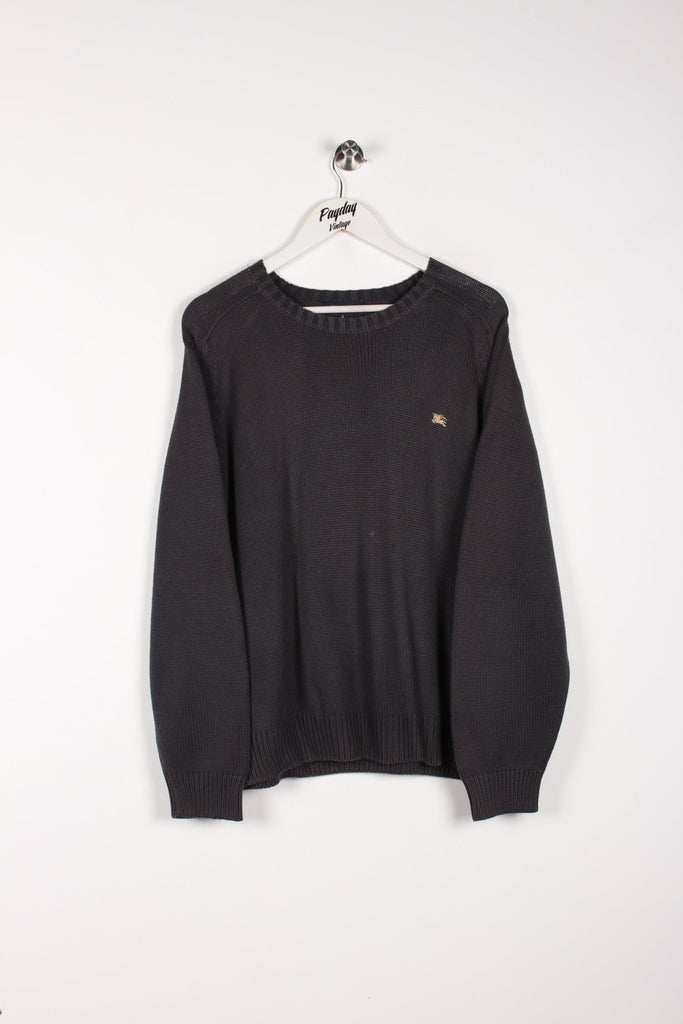 00's Burberry Knitted Sweatshirt Navy Medium - Payday Vintage