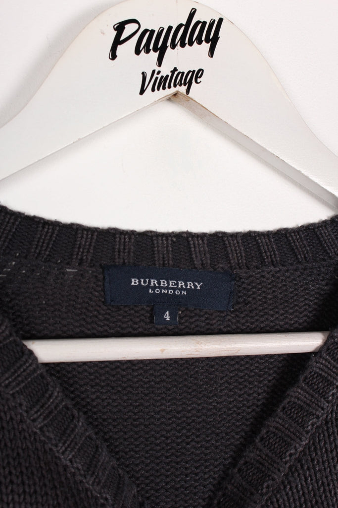 00's Burberry Knitted Sweatshirt Navy Medium - Payday Vintage