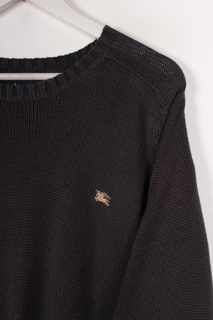 00's Burberry Knitted Sweatshirt Navy Medium - Payday Vintage