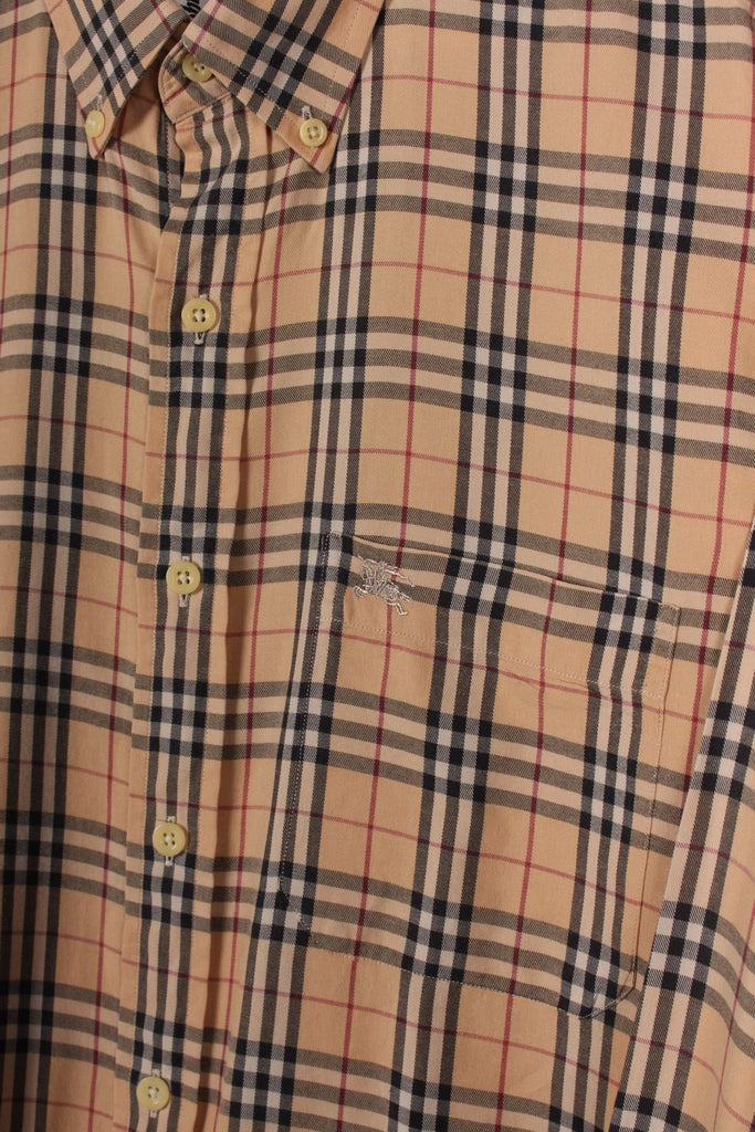 00's Burberrys Nova Check Shirt Beige Large - Payday Vintage
