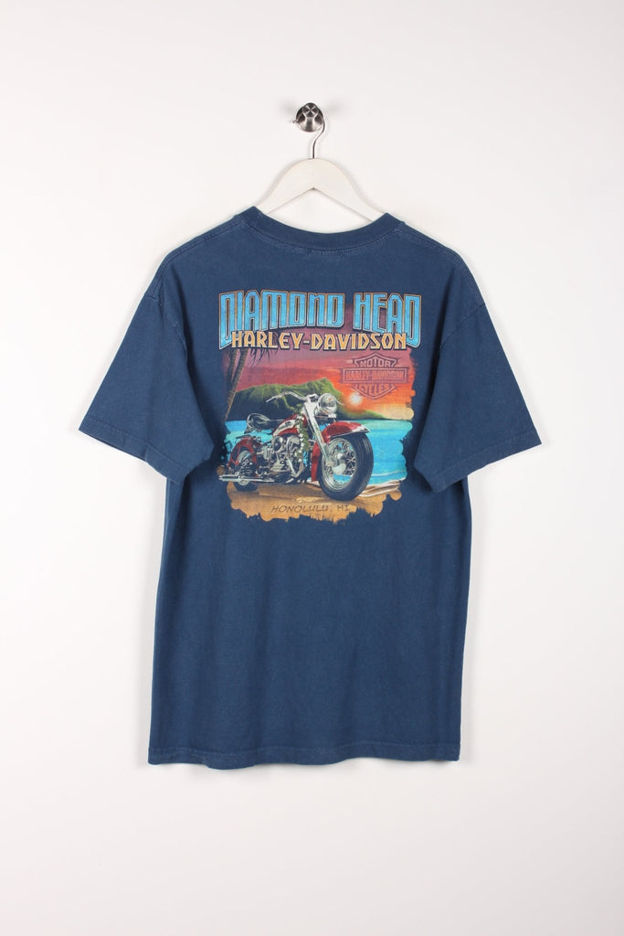 00's Harley Davidson T-Shirt Blue Large - Payday Vintage