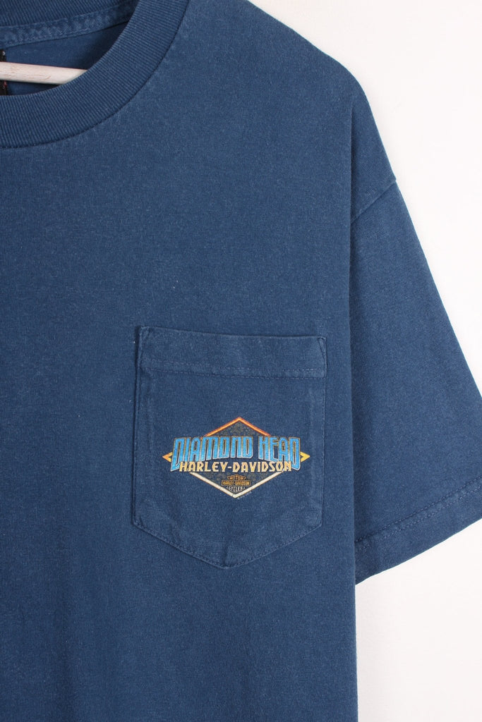 00's Harley Davidson T-Shirt Blue Large - Payday Vintage