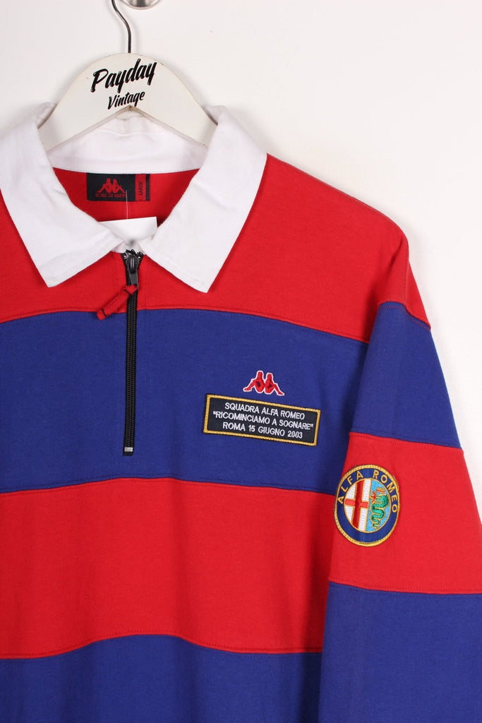 00's Kappa Alfa Romeo Rugby Shirt Blue/Red Large - Payday Vintage