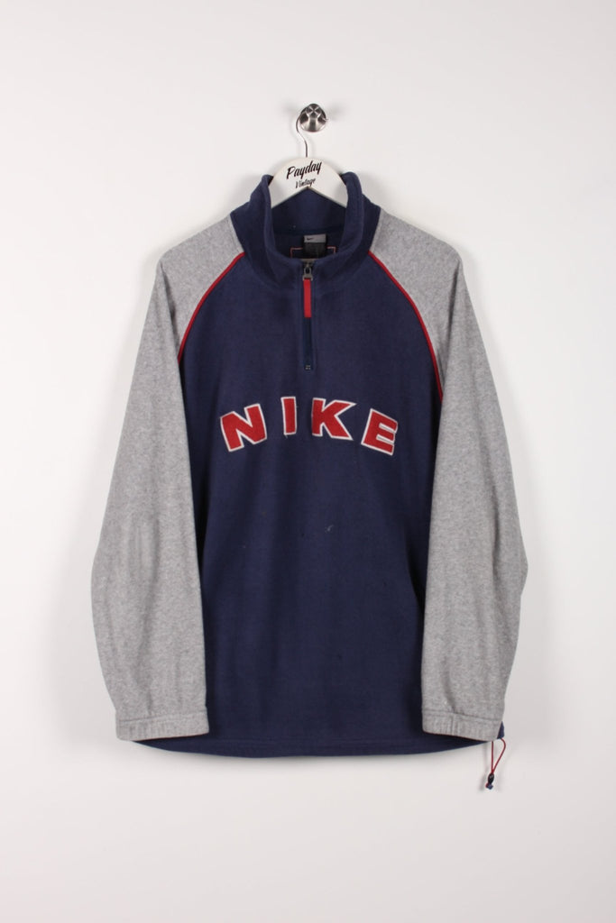 00's Nike 1/4 Zip Fleece Navy/Grey XL - Payday Vintage
