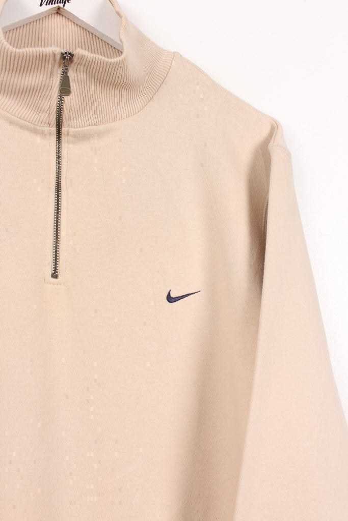 00's Nike 1/4 Zip Sweatshirt Beige Medium - Payday Vintage