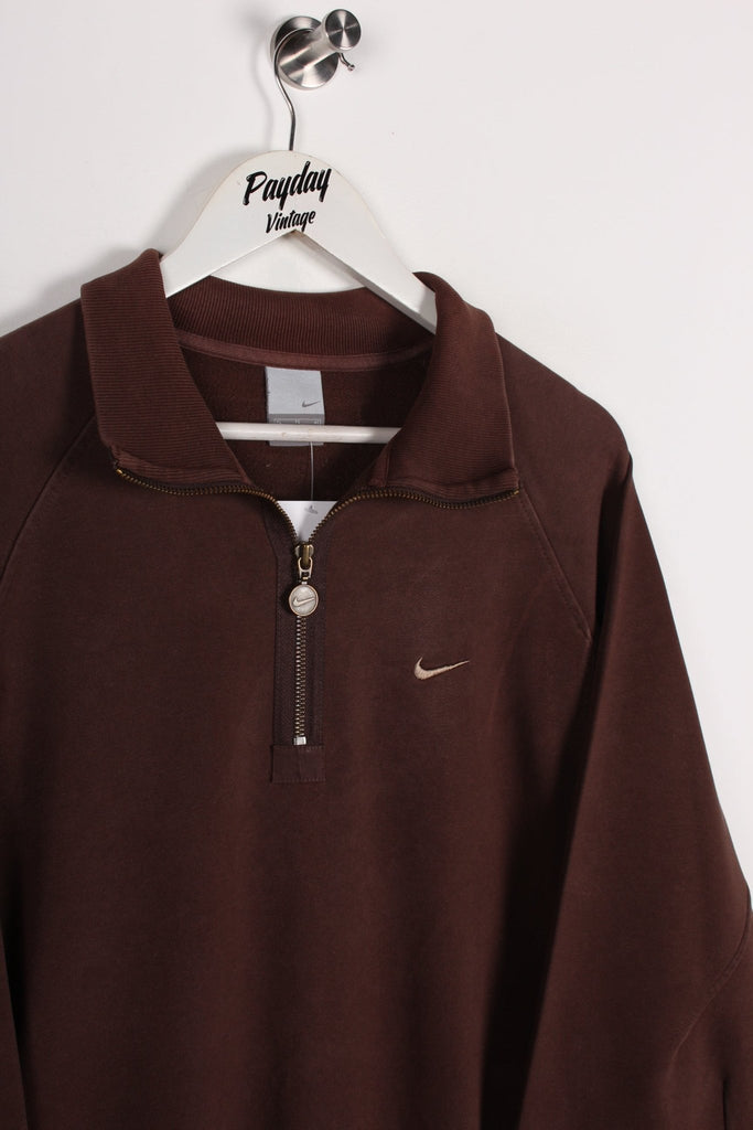 00's Nike 1/4 Zip Sweatshirt Brown XL - Payday Vintage