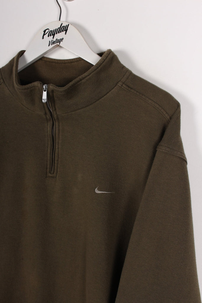 00's Nike 1/4 Zip Sweatshirt Khaki XL - Payday Vintage
