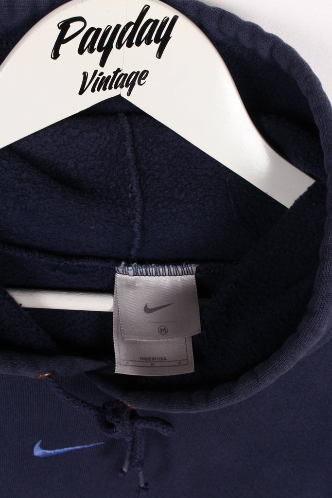 00's Nike Centre Swoosh Hoodie Navy Medium - Payday Vintage