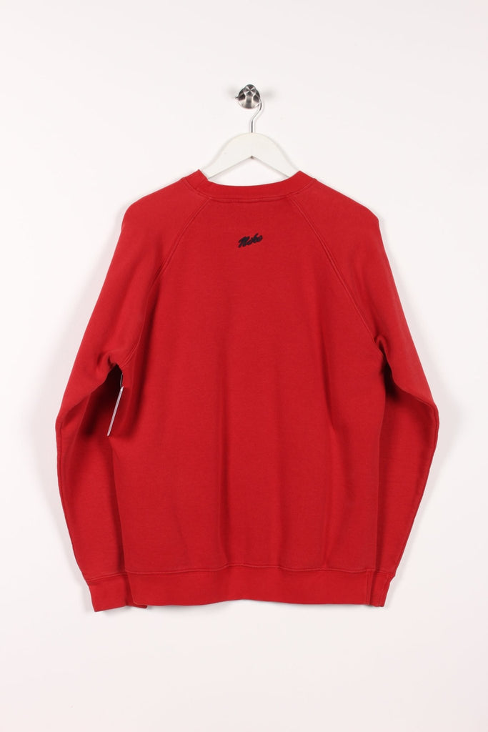 00's Nike Centre Swoosh Sweatshirt Red Large - Payday Vintage