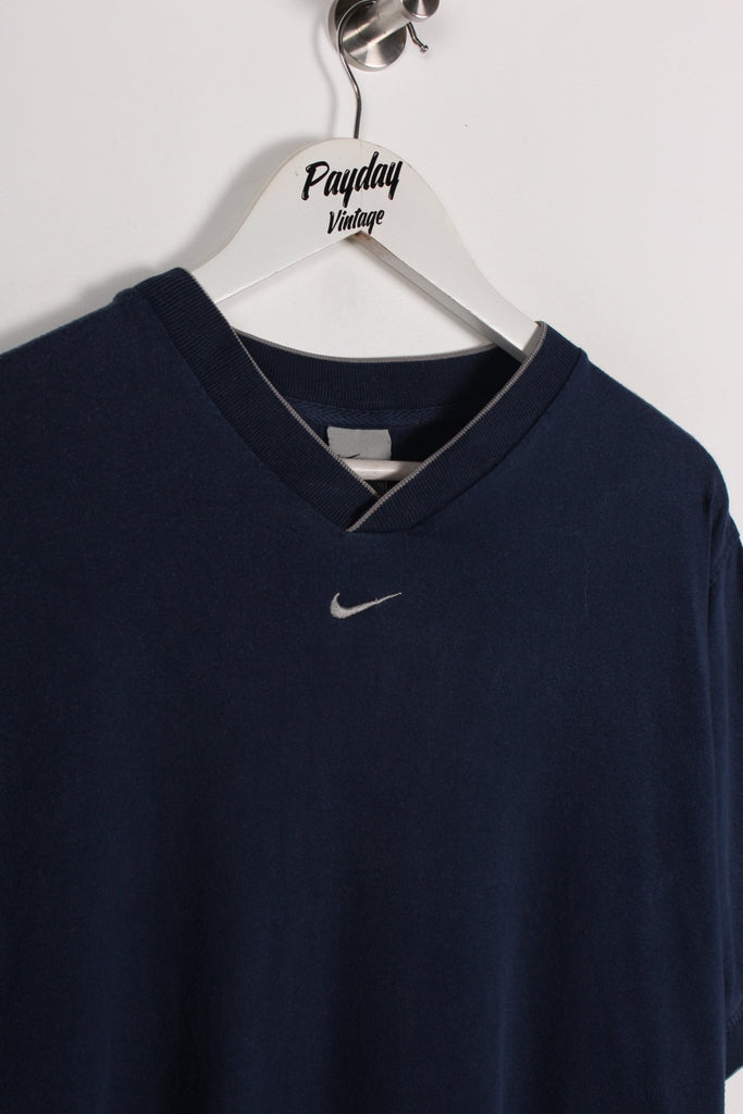 00's Nike Centre Swoosh T-Shirt Navy Large - Payday Vintage