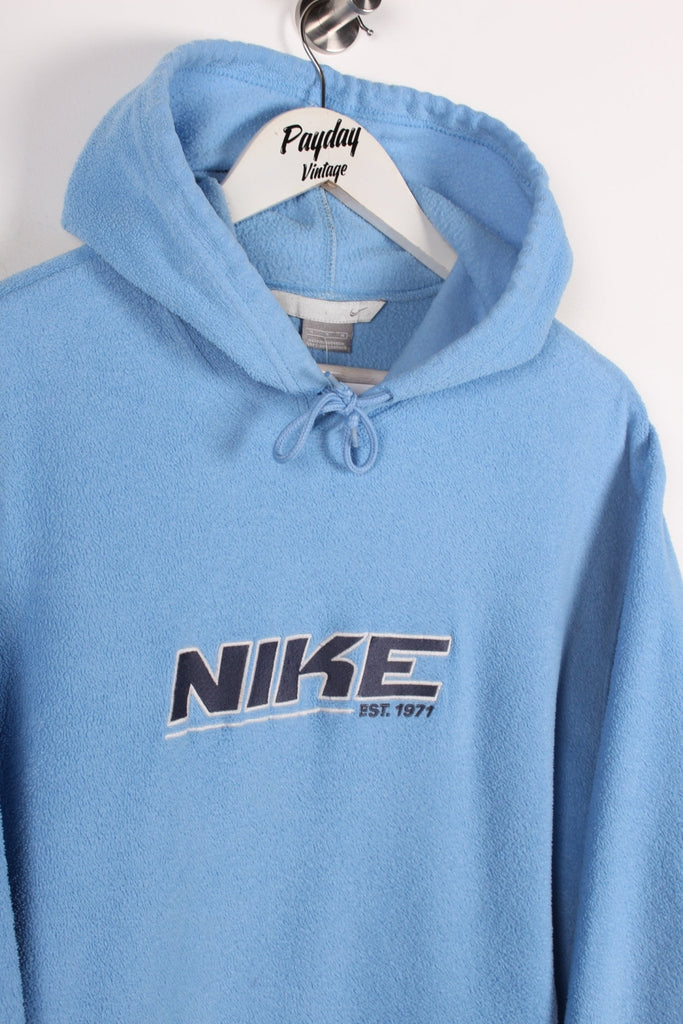00's Nike Fleece Hoodie Baby Blue Large - Payday Vintage