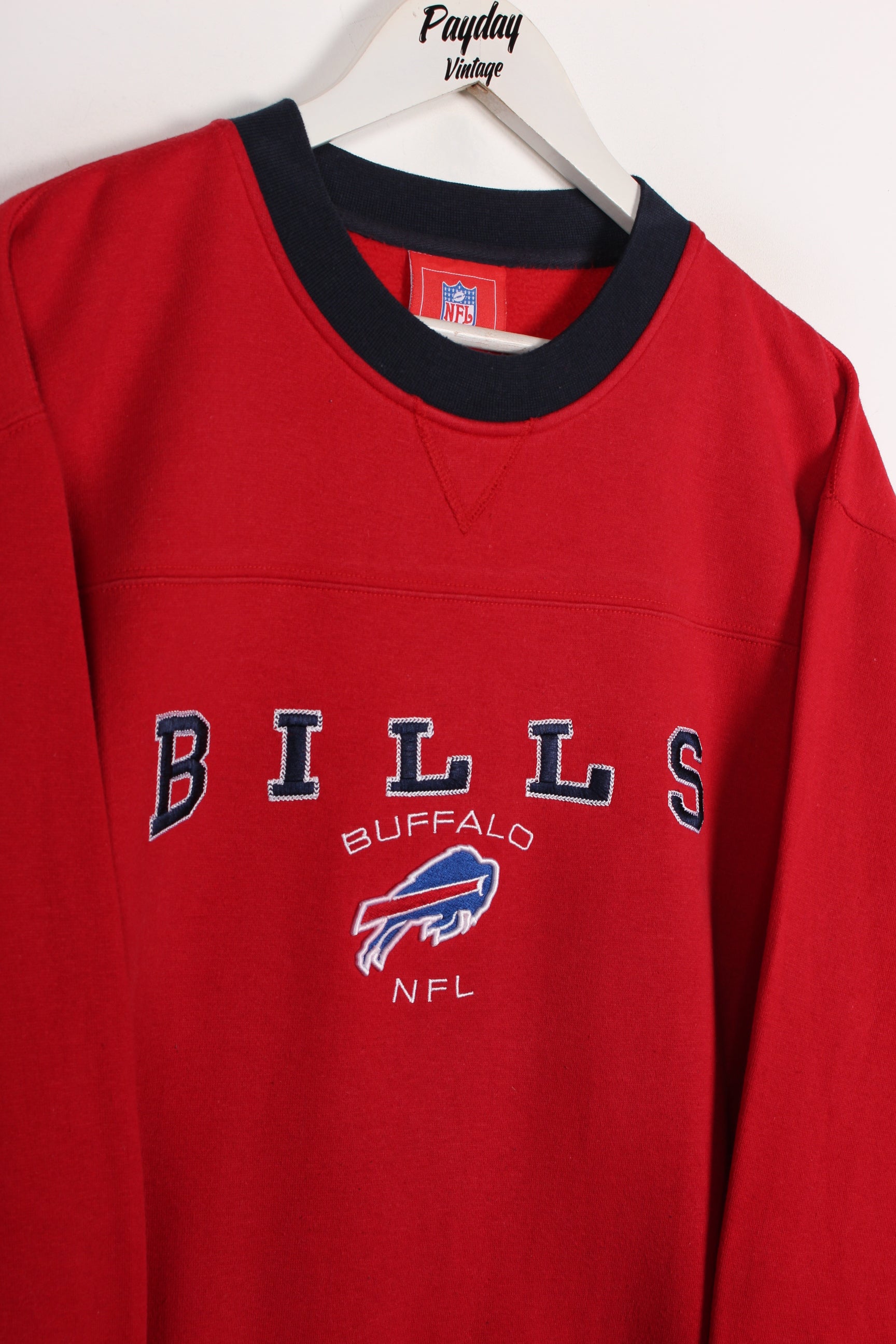 vintage Buffalo Bills embroidered V-neck sweatshirt