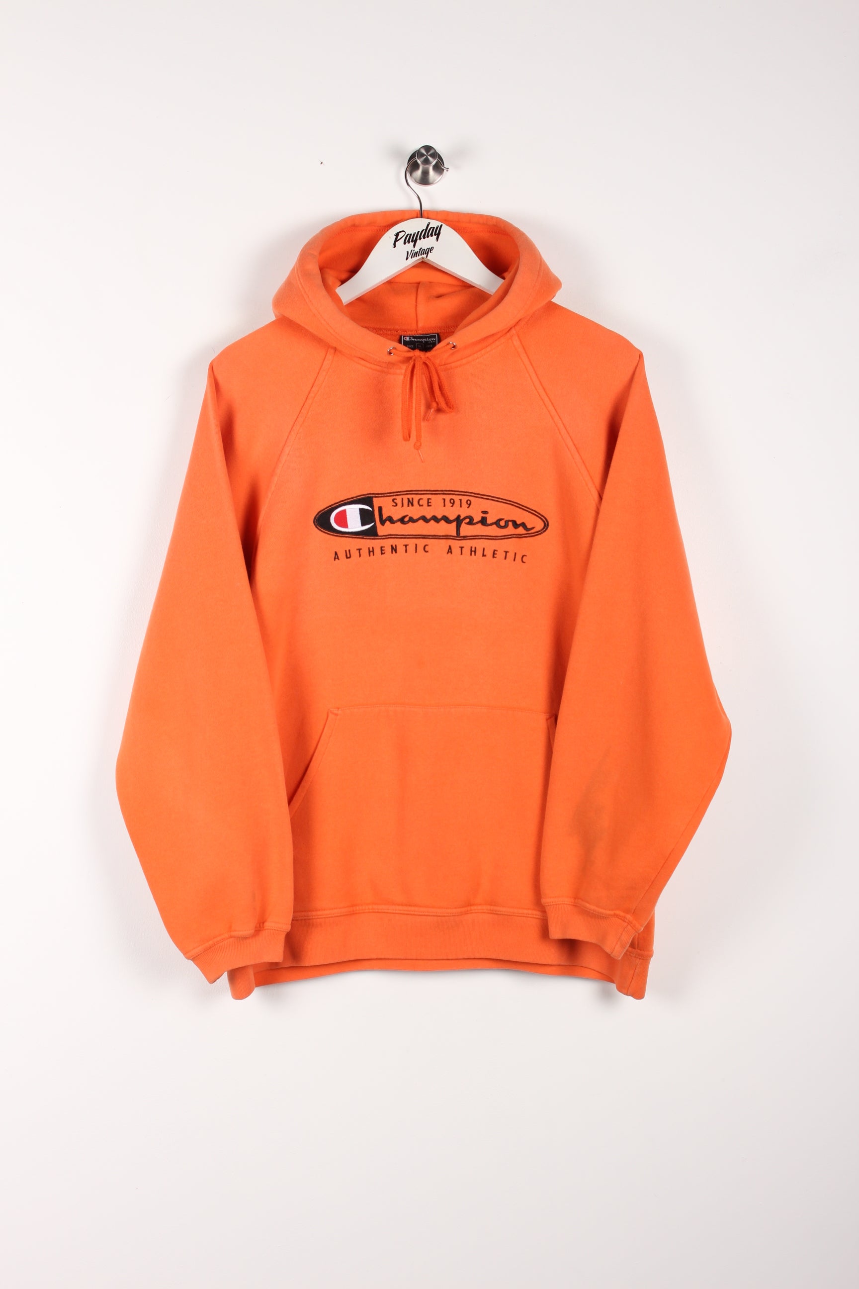 90's Champion Hoodie Orange Medium