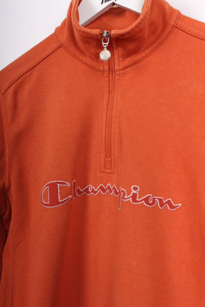 Champion 1/4 Zip Sweatshirt Orange XS - Payday Vintage