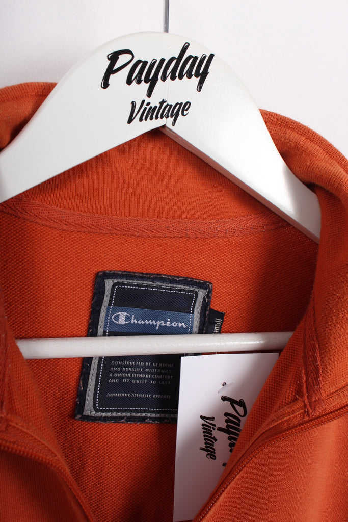 Champion 1/4 Zip Sweatshirt Orange XS - Payday Vintage