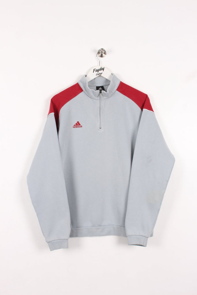 Adidas 1/4 Zip Sweatshirt Grey Large - Payday Vintage