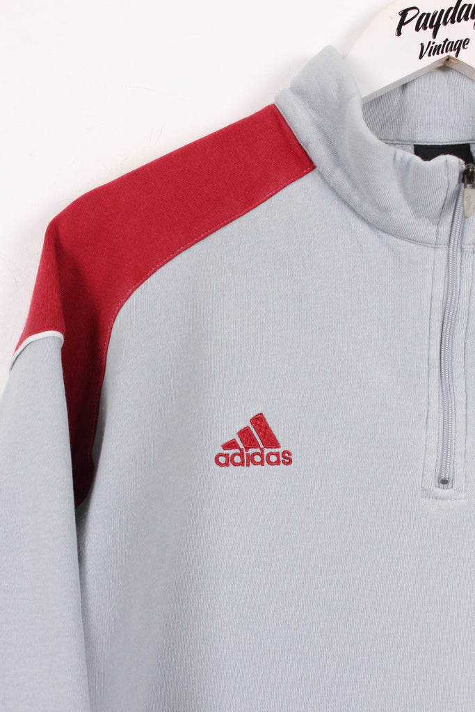 Adidas 1/4 Zip Sweatshirt Grey Large - Payday Vintage