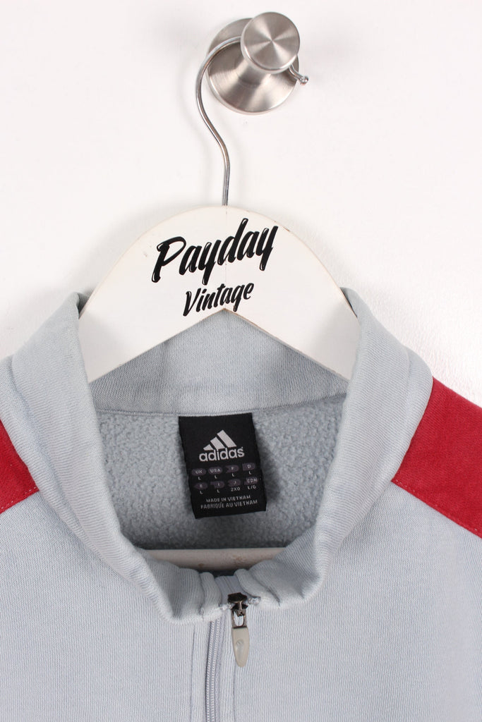 Adidas 1/4 Zip Sweatshirt Grey Large - Payday Vintage