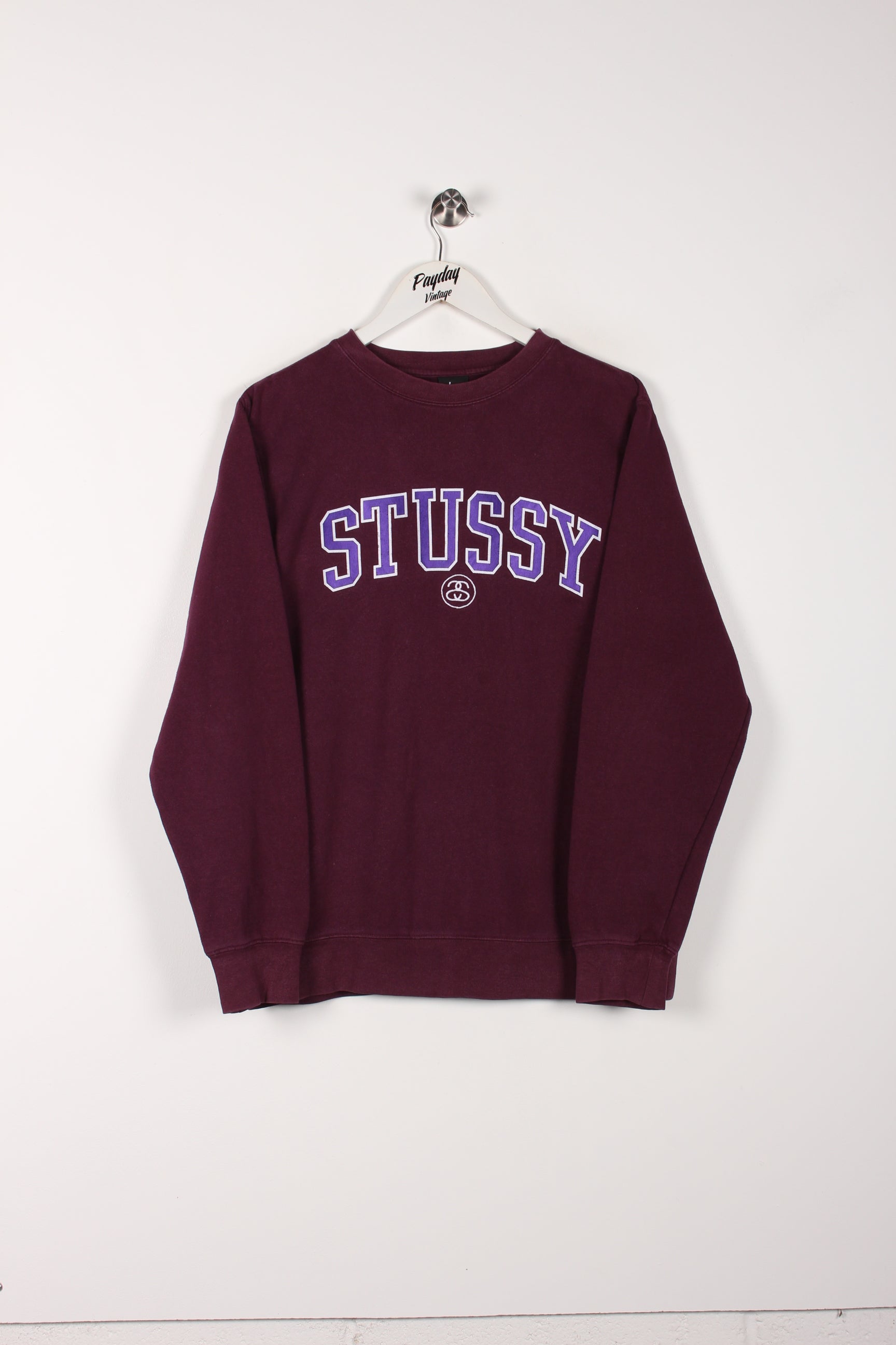 Stussy outline applique discount sweatshirt