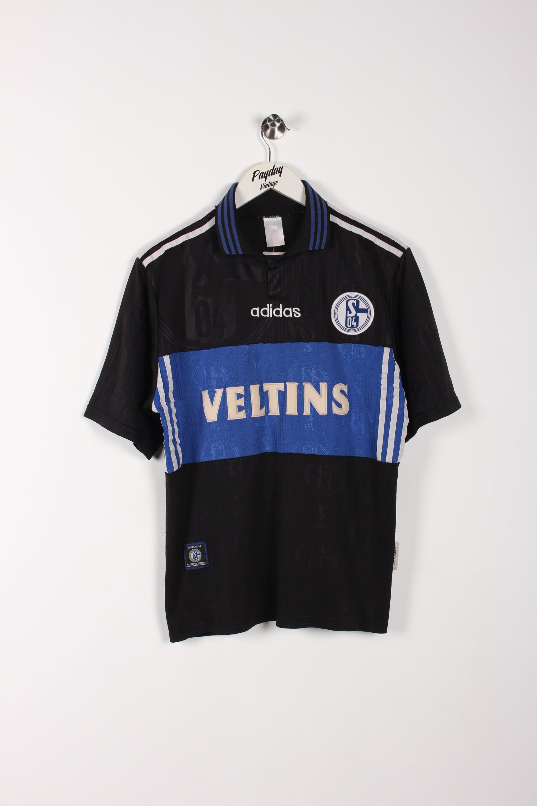ビンテージ adidas FC Schalke 04 ユニフォームVELTINS adidas schalke jersey veltins polo shirt blue vintage soccer size