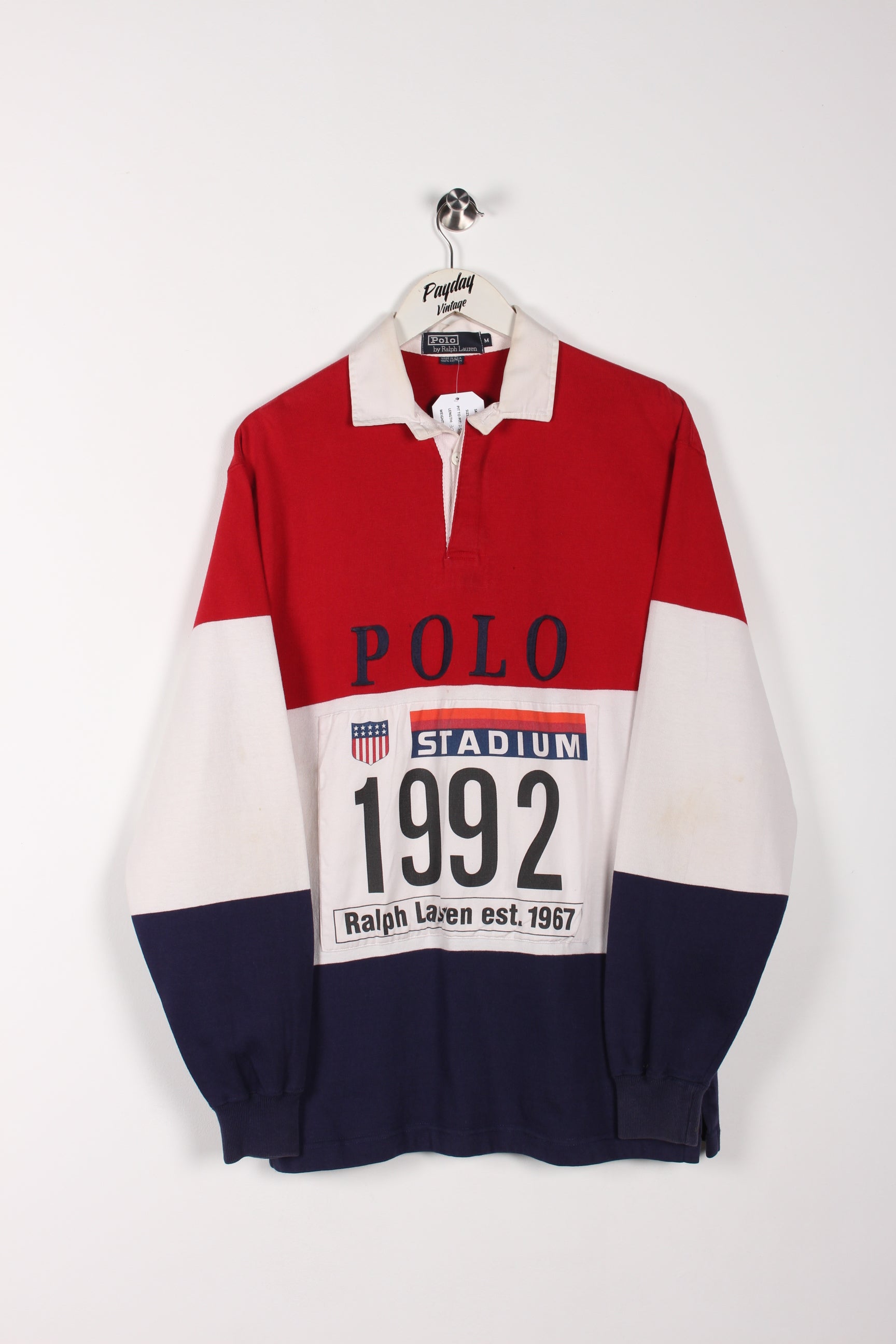 Polo Ralph Lauren Stadium Plates 1992 Rugby Polo Shirt Rare Large
