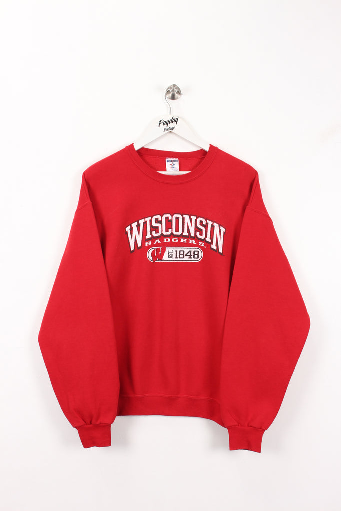 90's Wisconsin Badgers Sweatshirt Red Large - Payday Vintage