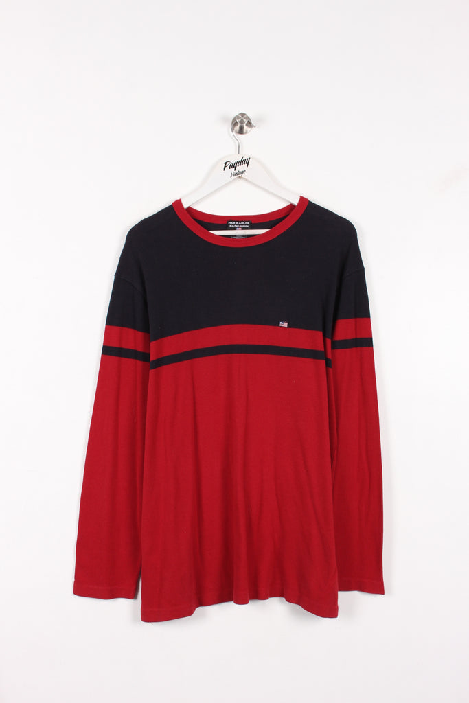 Polo Ralph Lauren Bootleg Sweatshirt Navy/Red Large - Payday Vintage