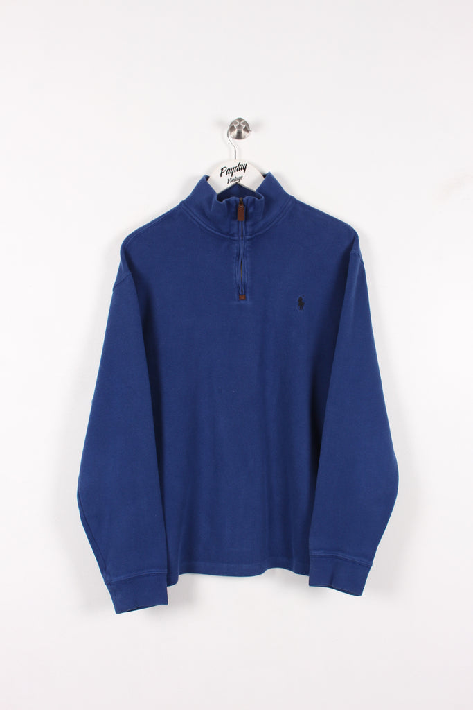 Ralph Lauren 1/4 Zip Sweatshirt Blue Large - Payday Vintage