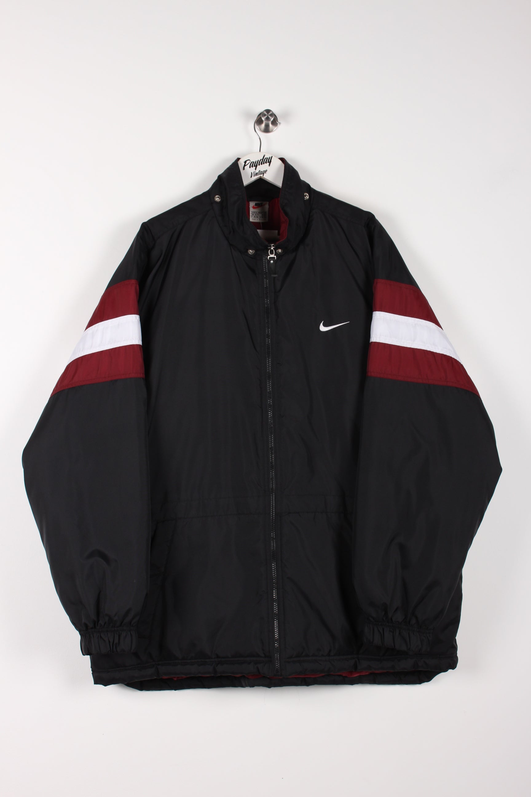 Black nike jacket with clearance white stripe