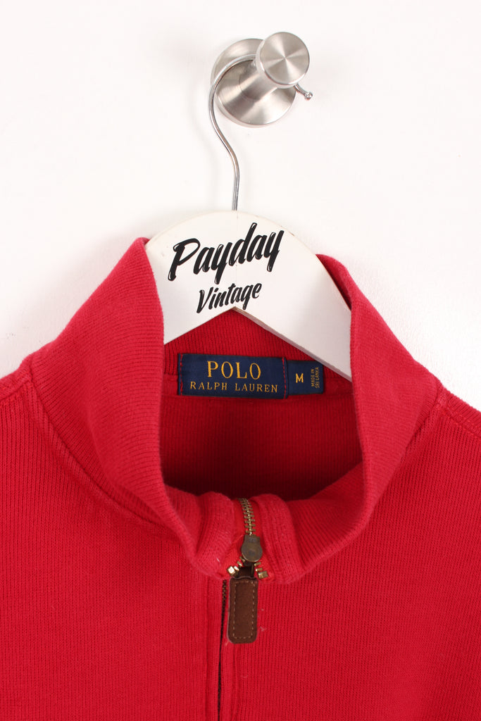 Ralph Lauren 1/4 Zip Sweatshirt Red Medium - Payday Vintage
