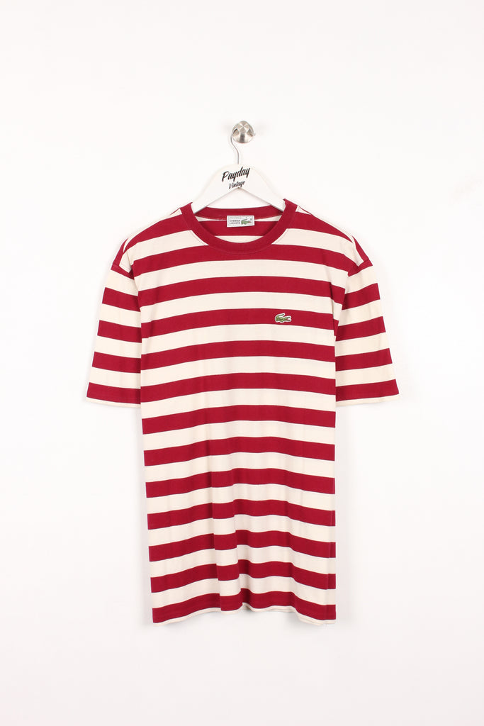 90's Chemise Lacoste Striped T-Shirt Red/White Large - Payday Vintage