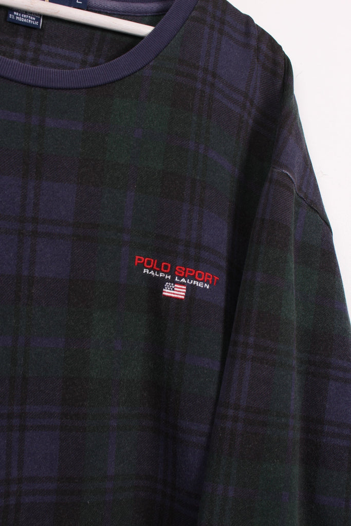 90's Polo Sport Tartan Sweatshirt XL - Payday Vintage