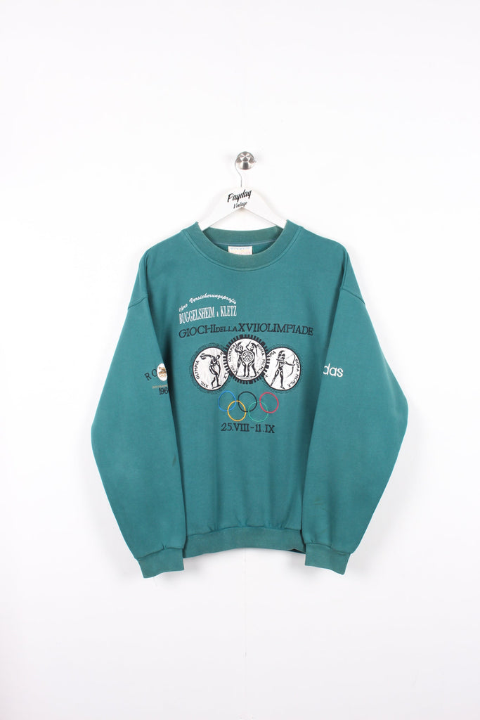 80's Adidas Olympics Roma Sweatshirt Green Medium - Payday Vintage